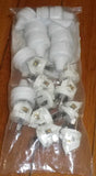 White 3pin 2wire 10Amp 240V Mains Plug Tops (Qty 10) - Part # ACP2C10WH10