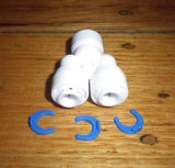 Fridge 1/4" Three Way Water Hose Coupling / Joiner - Part # B07H2TR3LQ-3S