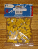 Yellow Insulated 4.3mm Fork Crimp Terminals (Pkt 100) - Part # TM11083-100