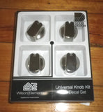 Handy Gas or Electric Stove Chrome Control Knob Kit (Pkt 4) - Part No. UK-40C4