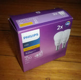 Philips LED Warm White Globe 5Watt SBC Fancy Round (Pkt 2) - Part # 322530
