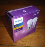 Philips LED Warm White Globe 5Watt ES Fancy Round (Pkt 2) - Part # 374355