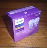 Philips LED Warm White Globe 5Watt SES Fancy Round (Pkt 2) - Part # 374379
