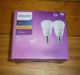 Philips LED Warm White Globe 5Watt SES Fancy Round (Pkt 2) - Part # 374379