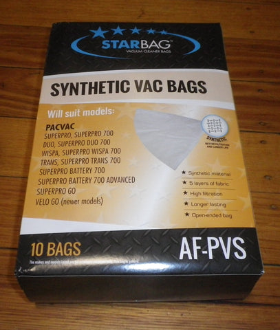 PacVac SuperPro 700, Duo 700 Backpack Synthetic Vacuum Bags (Pkt10) - Part # AF-PVS