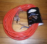 Round Orange 2Wire Vacuum Mains Power Cord & Plug 18mtr - Part # CR1810-2