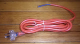 Heavy Duty Mains Power Lead - Orange 2wire 3metre Mains Plug to Bare Wires - Part # CR310-2HD-OR