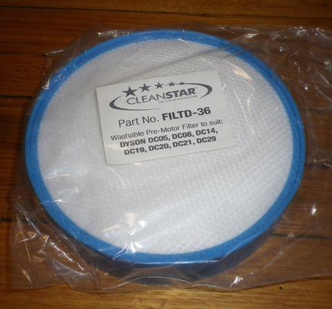 Dyson DC19, DC20, DC21, DC29 Vacuum Washable Pre Motor Filter - Part # FILTD36