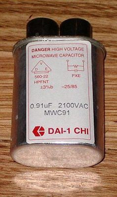 High Voltage Microwave Capacitor 0.91MFD 2100V - Part # MWC91