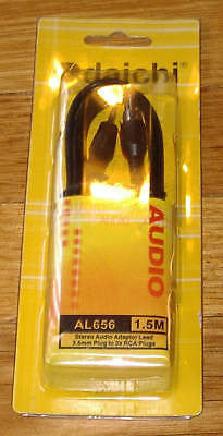Audio Lead - 3.5mm St Plug - 2 X RCA Plugs 1.5m - Part # AL656