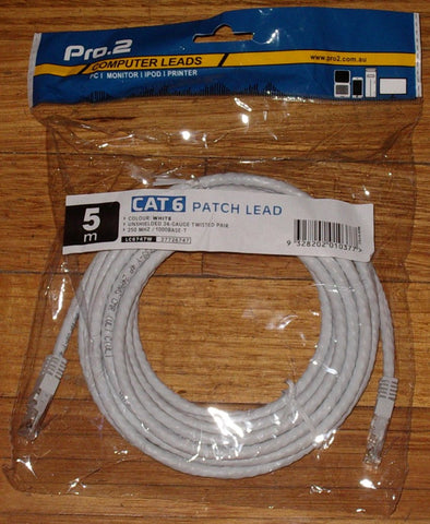 Computer Lead - CAT6 RJ45 to RJ45 Network 5metre White - Part # LC6747W