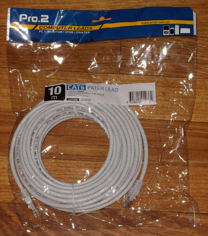 Computer Lead - CAT6 RJ45 to RJ45 Network 10metre White - Part # LC6750W