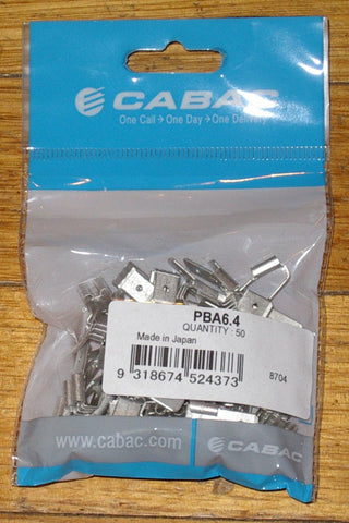 Uninsulated 6.4mm Piggyback Spade Terminals (Pkt 50) - Part # PBA6.4-50