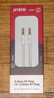 Prolink Quality Audio Lead - 3.5mm Stereo Plug to Plug 2mtr - Part # MP146