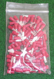 Red Insulated Male 2.8mm 22-18AWG Spade Terminals (Pkt 100) - Part # TM21111-100