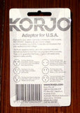 Korjo Australian to USA Travel Plug Adaptor - Part # KA-US